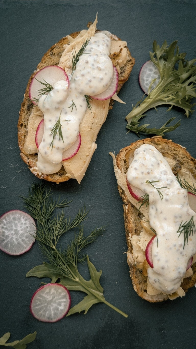 Danish Smørrebrød with Leftover Roast Chicken, Radishes & Dill