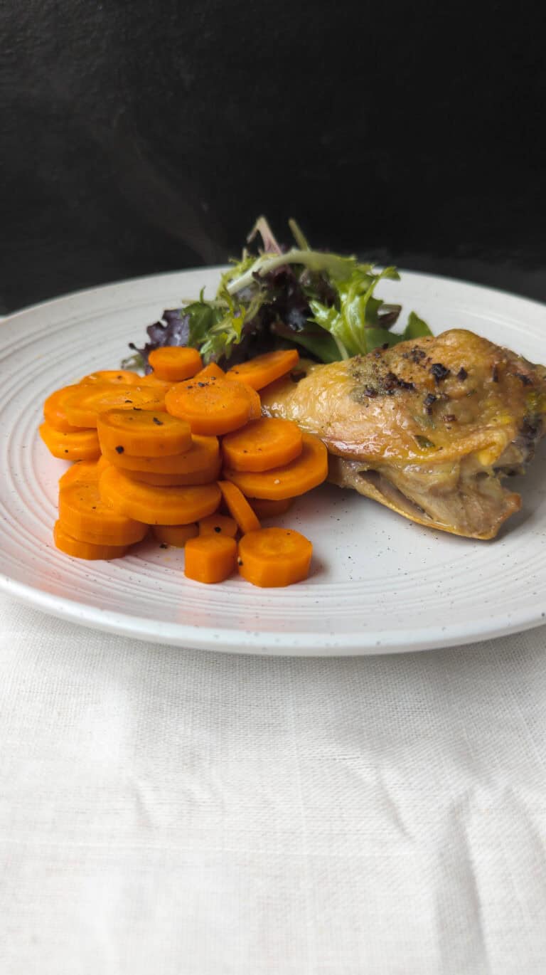 Springtime Roast Chicken with Ramsons & Buttered Carrots