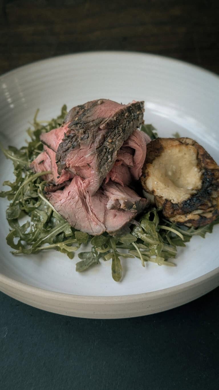 English Roast Beef with Watercress Salad & Yorkshire Pudding
