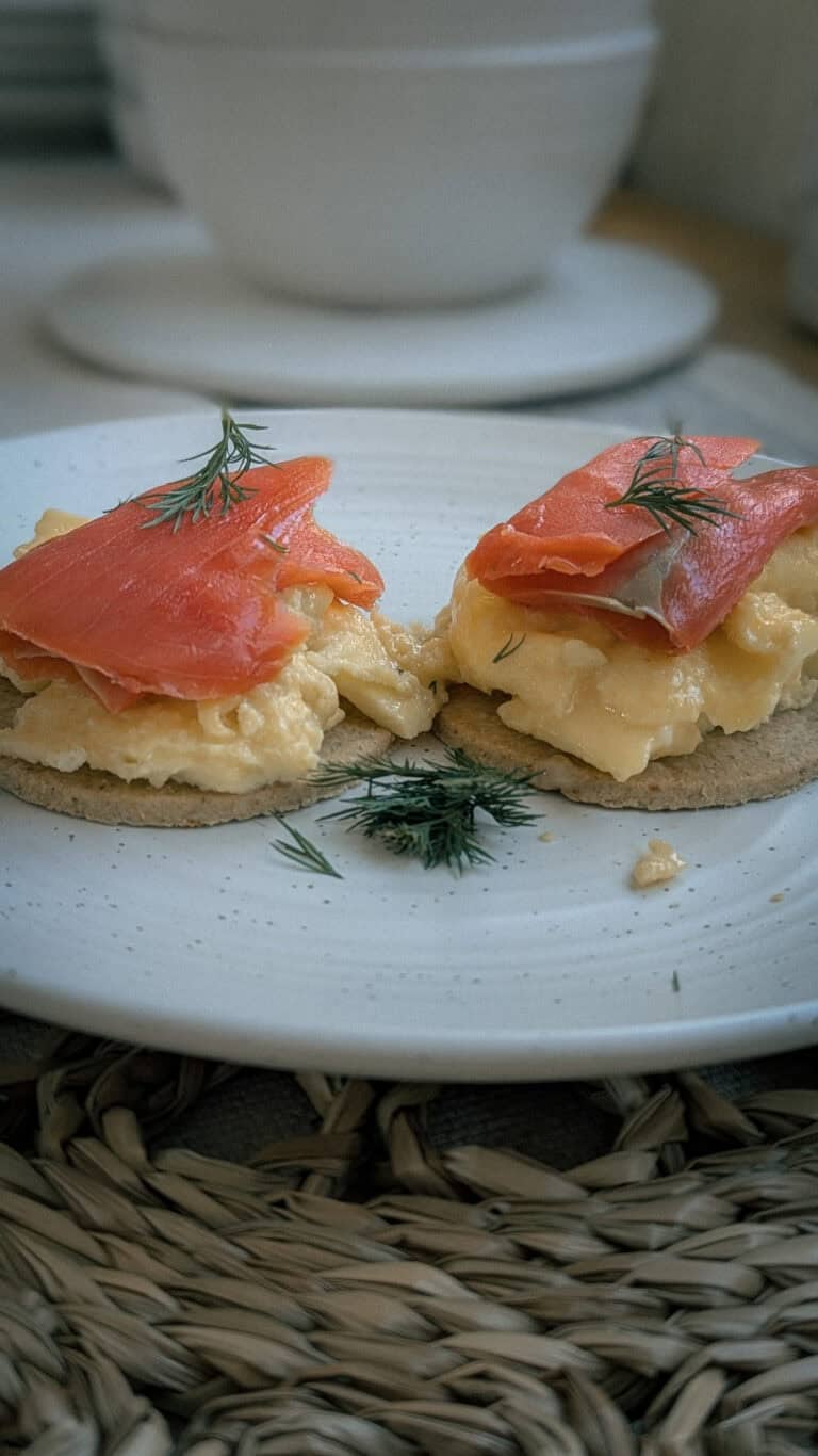 Scottish Smoked Salmon & Scrambled Egg Oatcakes